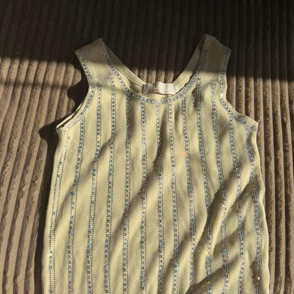 Green beaded tank top